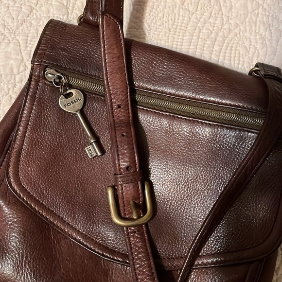 Vintage brown fossil leather bag - Picture 5 of 8